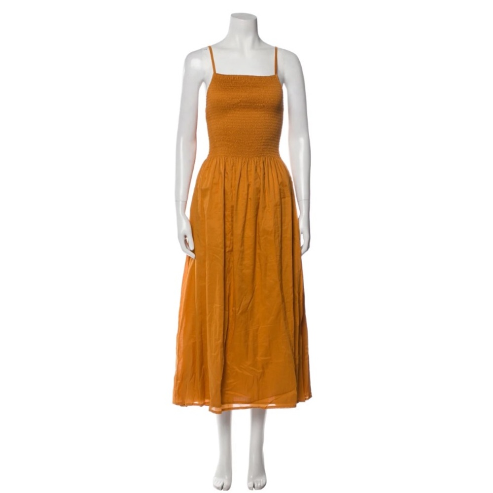 Faithfull the brand brunt orange midi dress